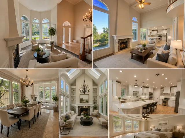 Property Image Gallery. Displaying various interior spaces of the property AI-staged or enhanced