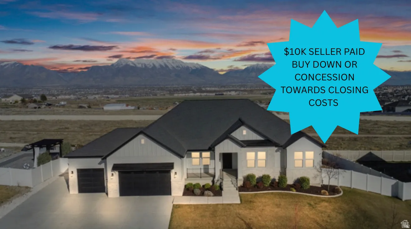 Real Estate Listing Photo. Highlighting a financial incentive for the property's acquisition