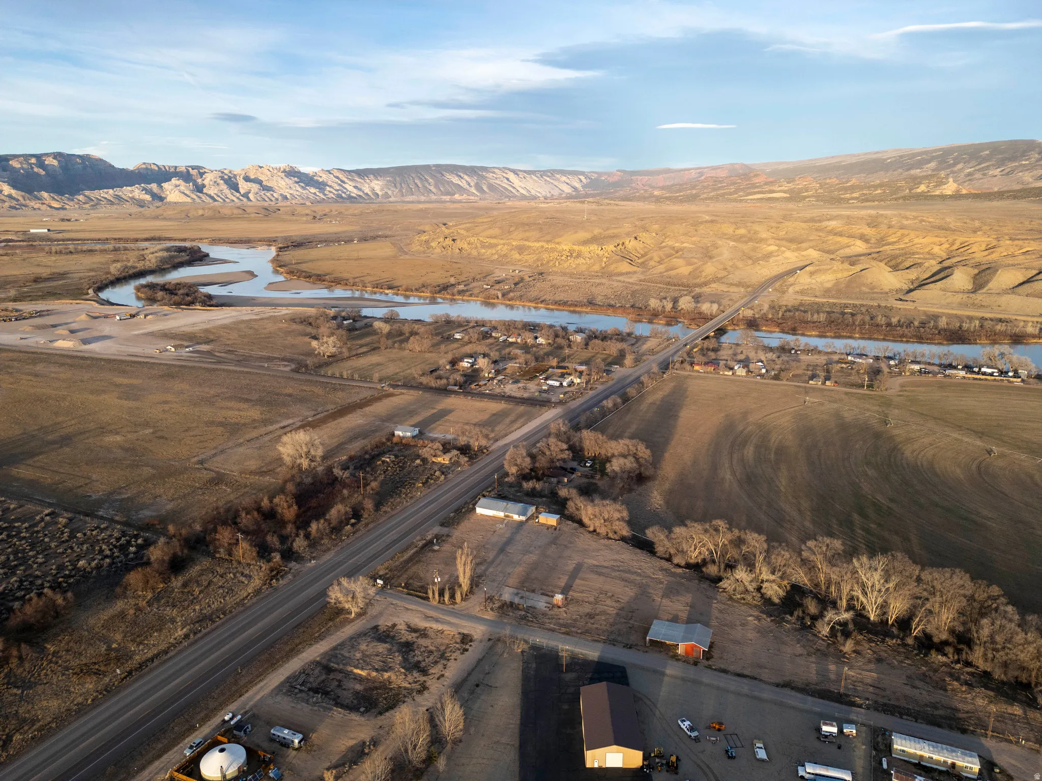 Drone / aerial view of a water and mountain view