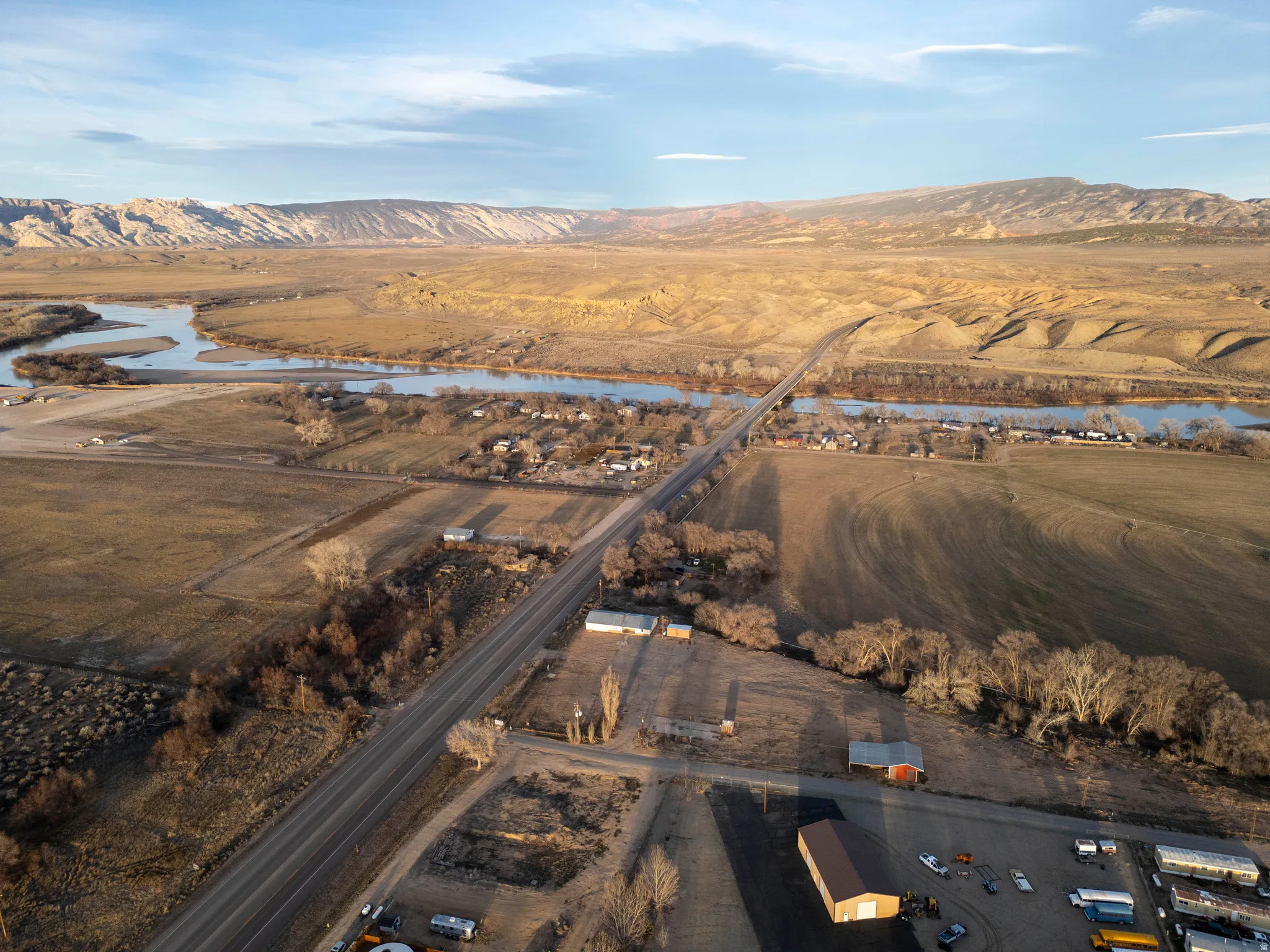 Drone / aerial view of a water and mountain view