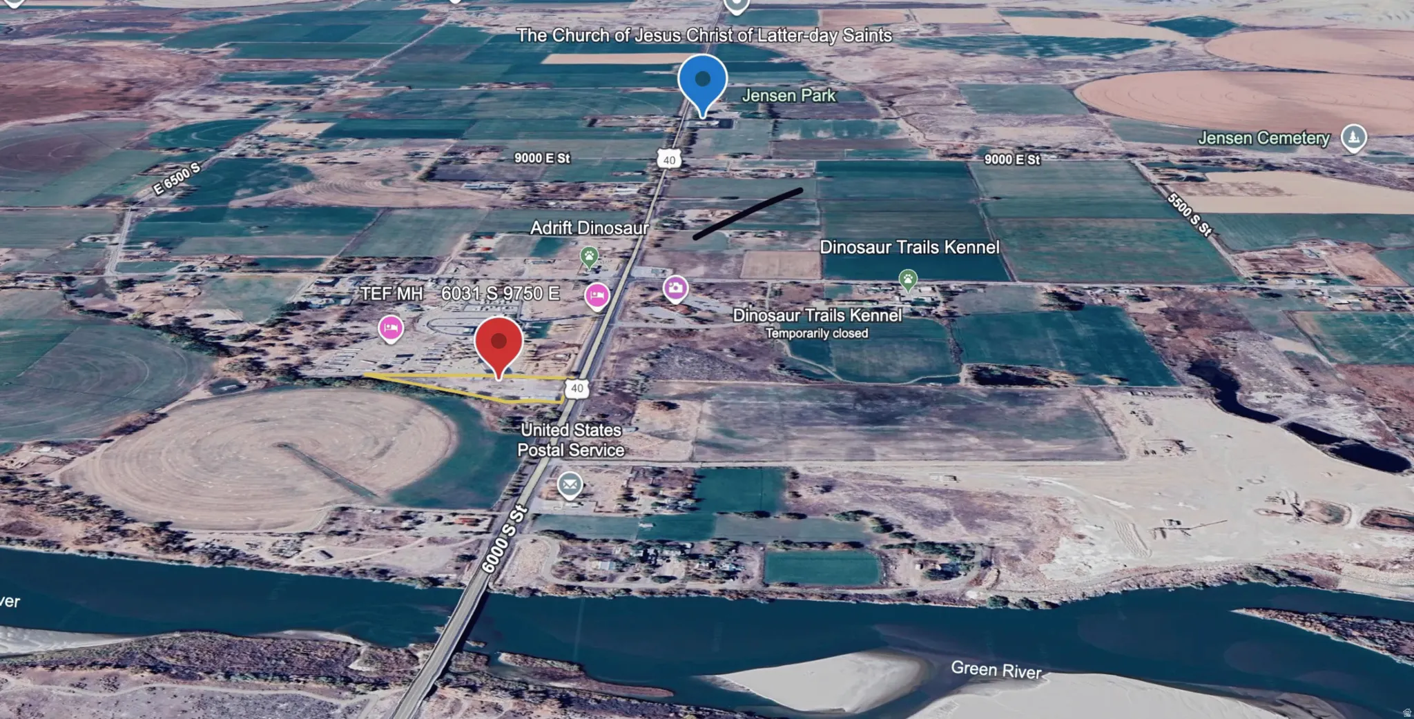 Aerial overview of property's location