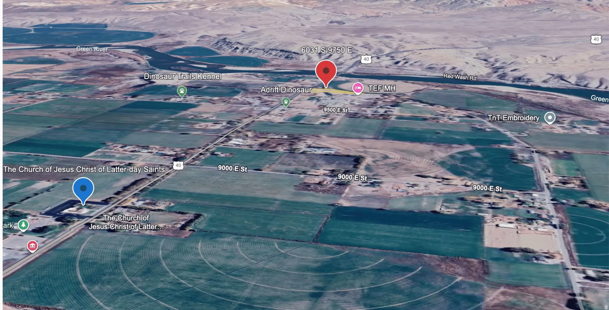 Aerial view of property's location