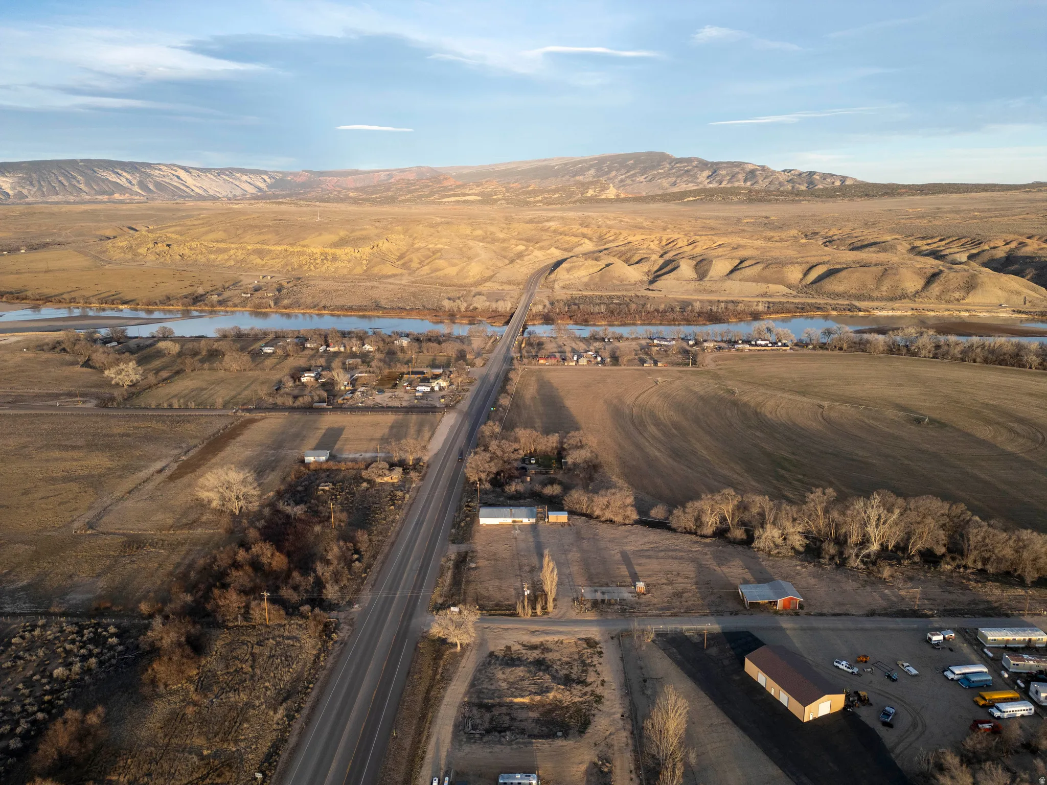 Drone / aerial view of a water and mountain view
