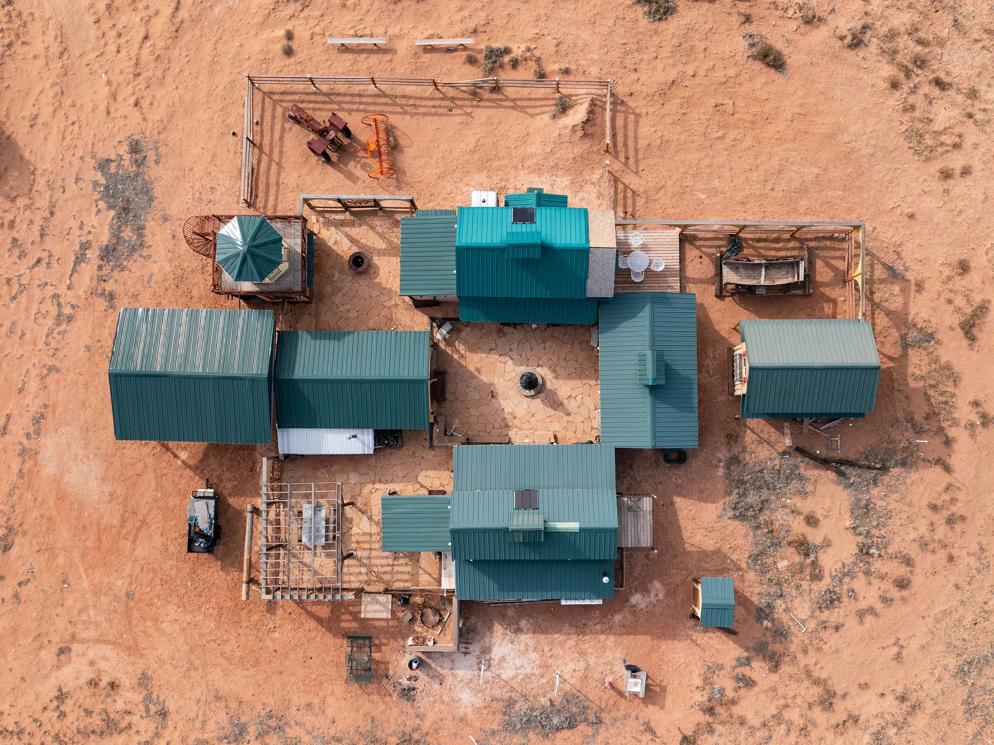 Bird's eye view of a desert landscape