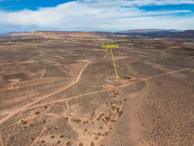 Aerial view of sparsely populated area featuring mountains