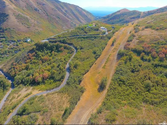 Aerial view of a mountainous background