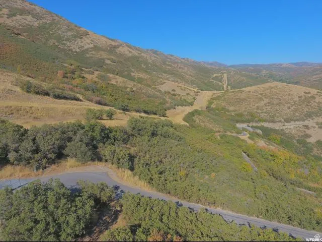 Aerial view of a mountainous background