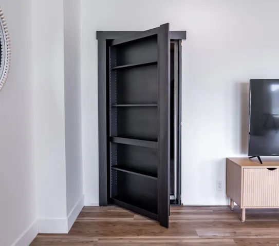 Hidden murphy door to storage room