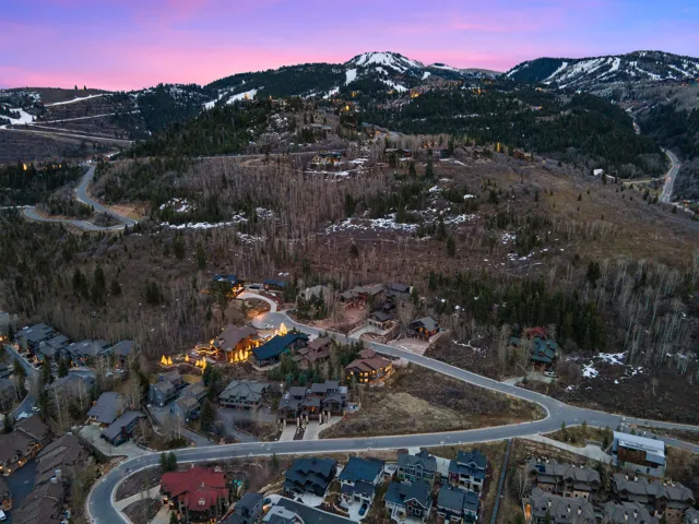 View of mountain background with nearby suburban area