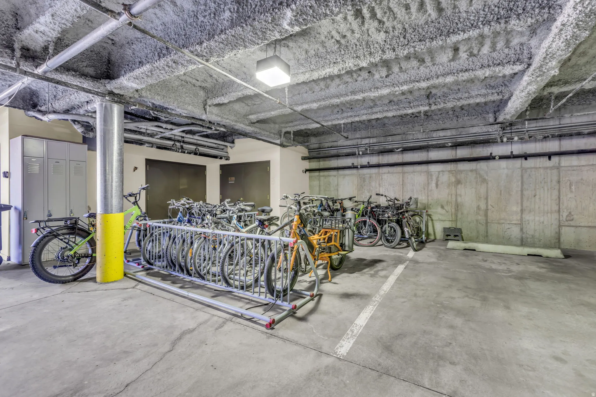 Garage featuring bike storage