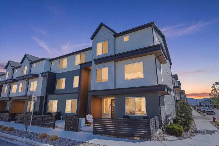 Modern home featuring stucco siding