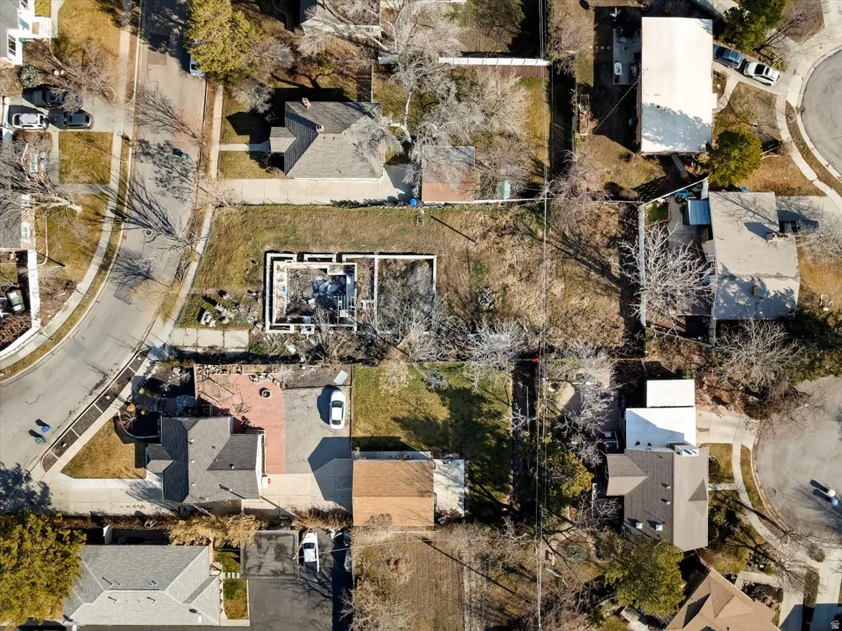 Aerial perspective of suburban area