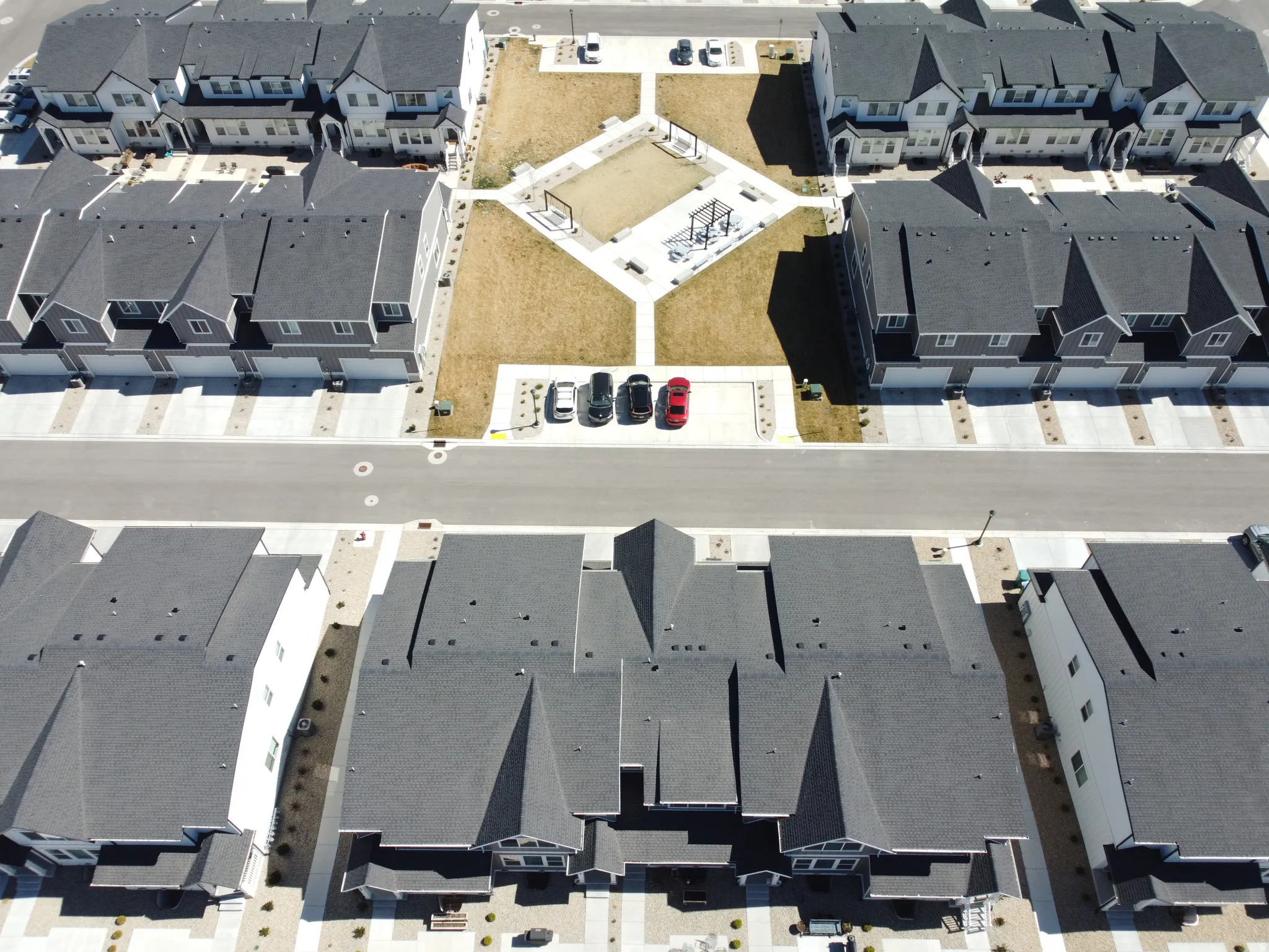 Aerial view of residential area
