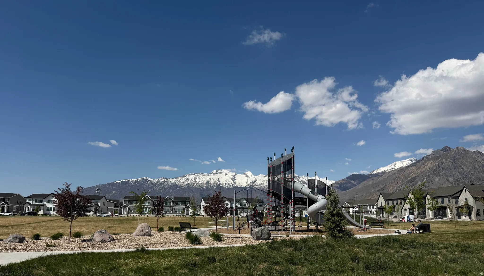 Mountain view with nearby suburban area