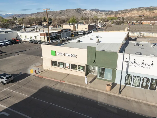Aerial view of a commercial property