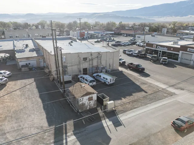 Aerial view of a commercial property