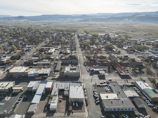 Aerial view of a commercial property
