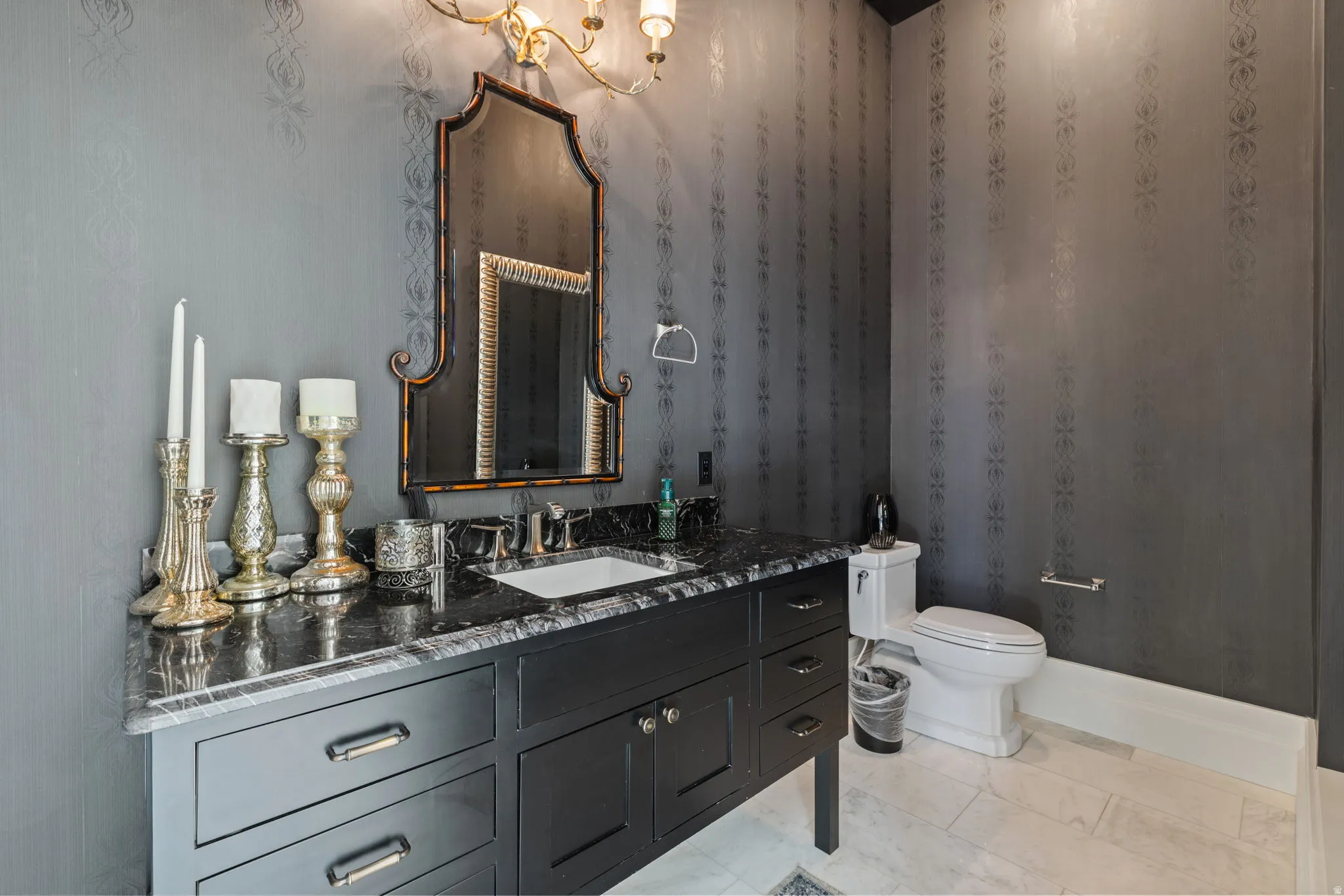 Bathroom with vanity and toilet