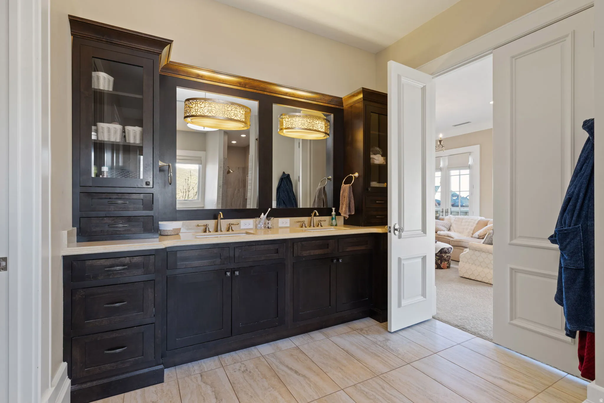 Full bathroom with double vanity