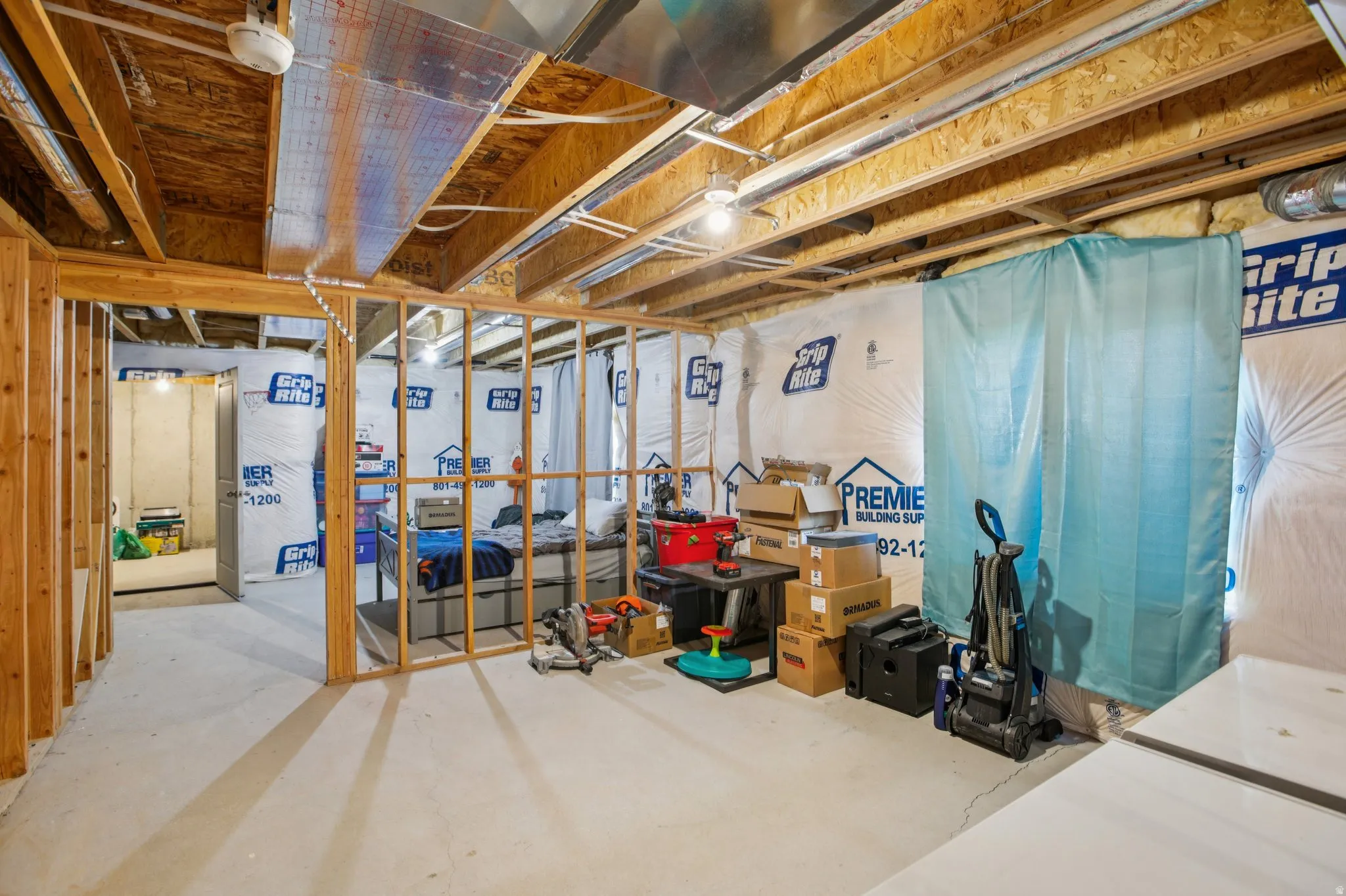 View of unfinished basement