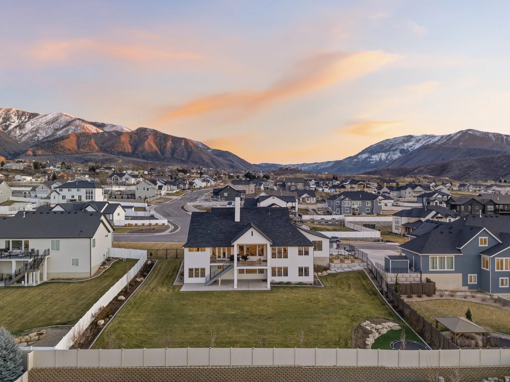Mountain view featuring nearby suburban area