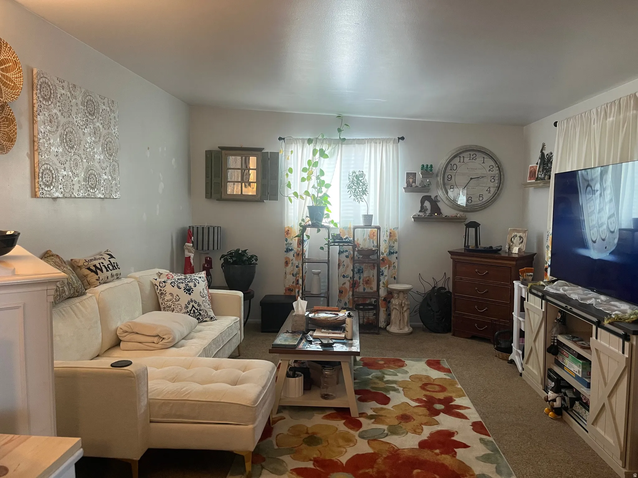 View of carpeted living room