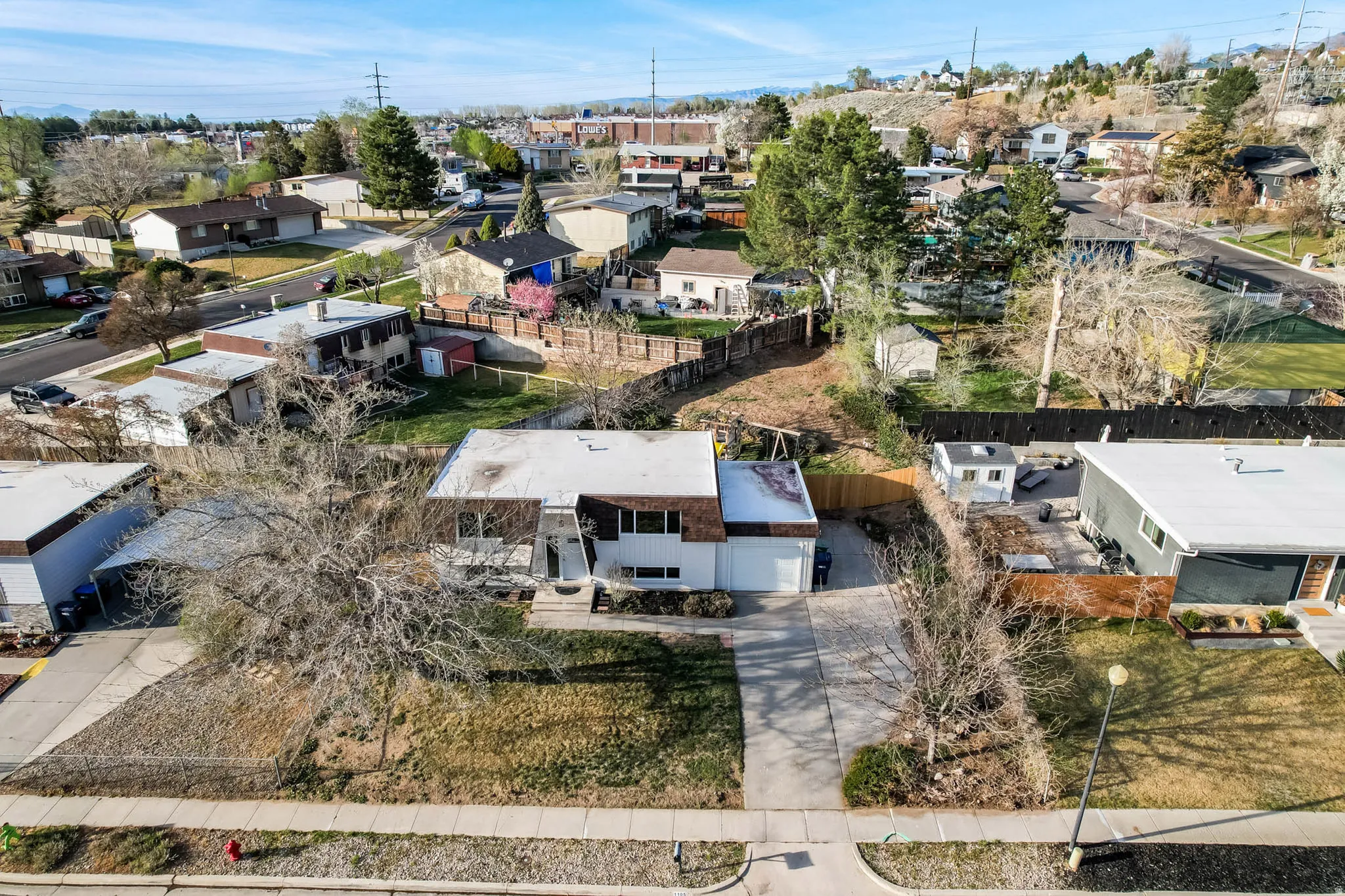 Aerial view of residential area