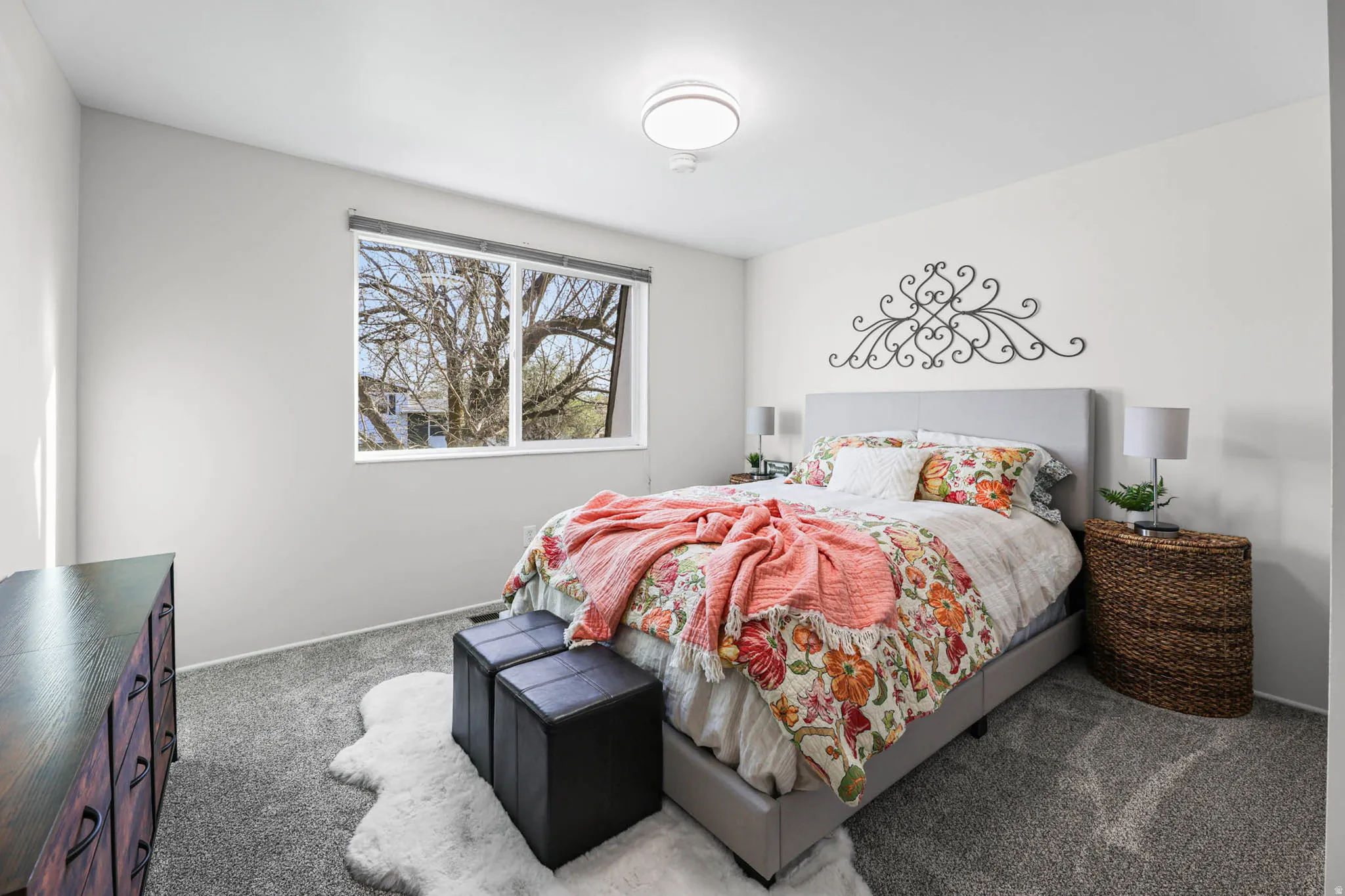 Carpeted bedroom