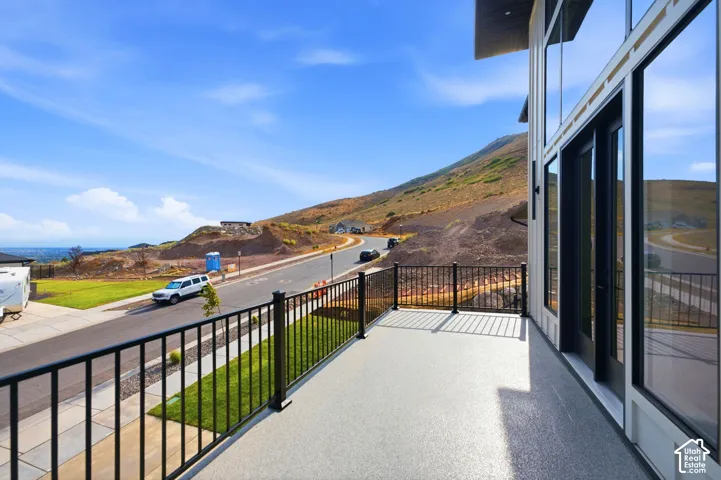 Spacious balcony off the living room and primary bedroom.