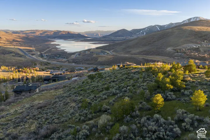 Mountain view with a large body of water