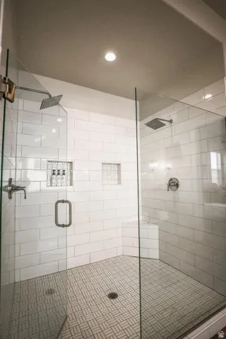 Bathroom with a stall shower