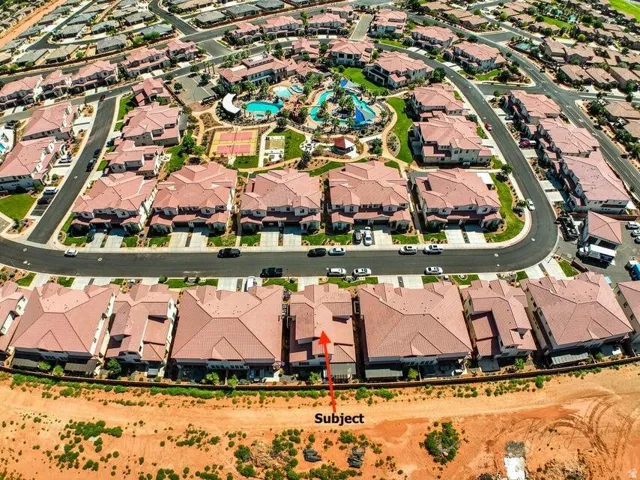 Aerial view of residential area
