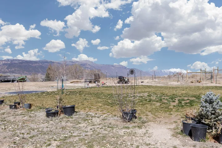 View of mountain background with rural landscape