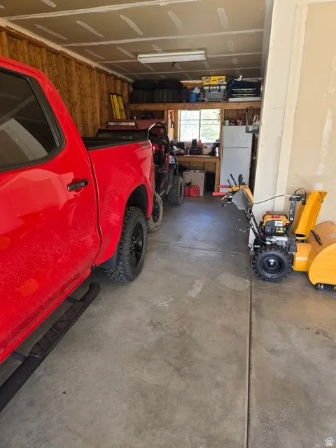 Garage featuring extra deep for side by side or atv