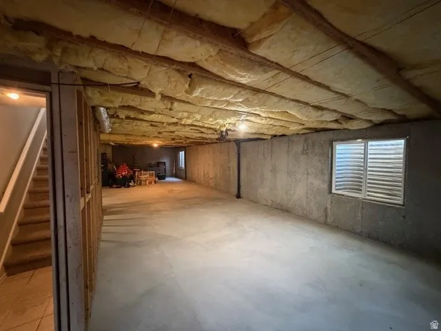 Basement with stairway