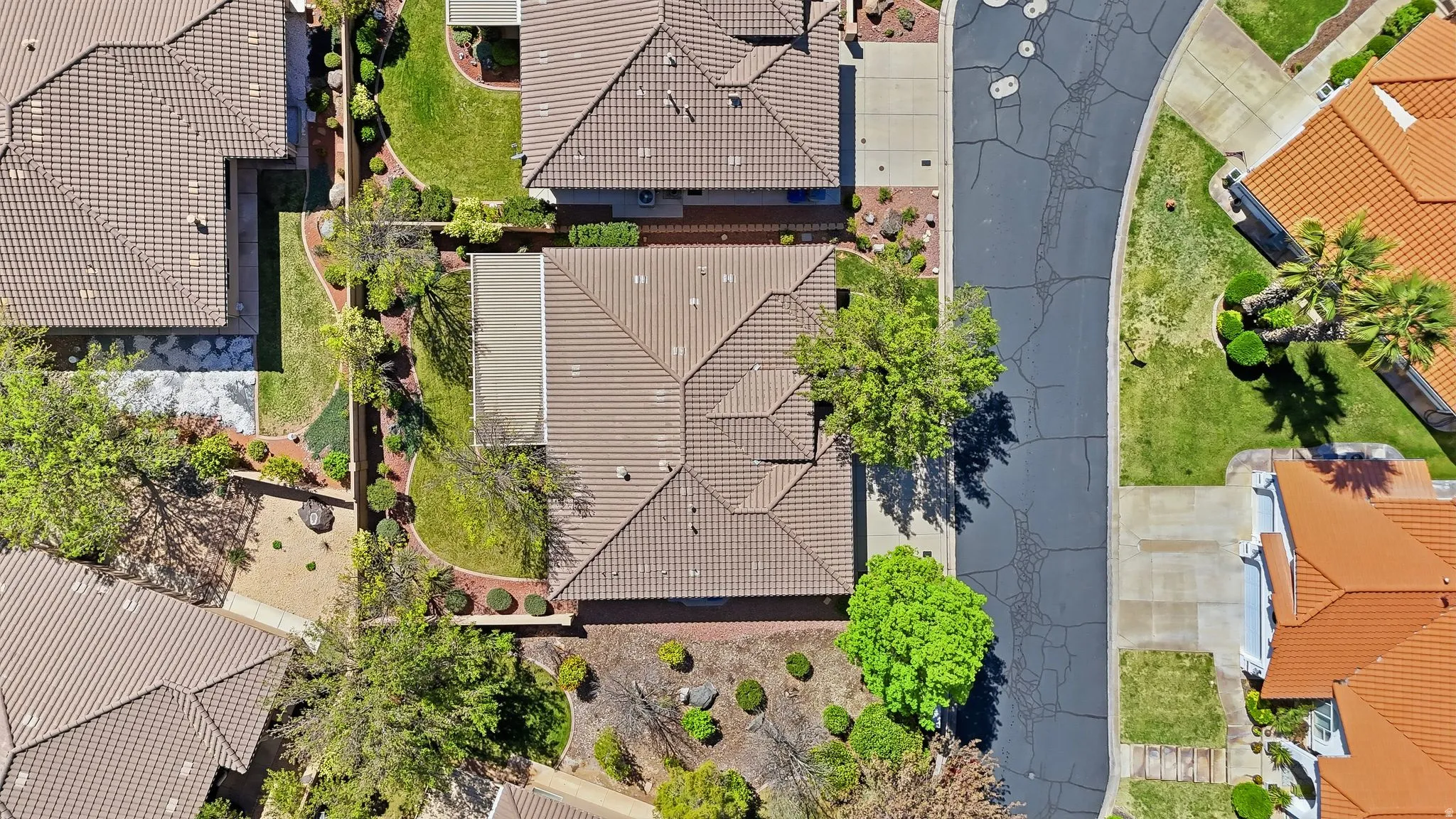 Aerial view of residential area
