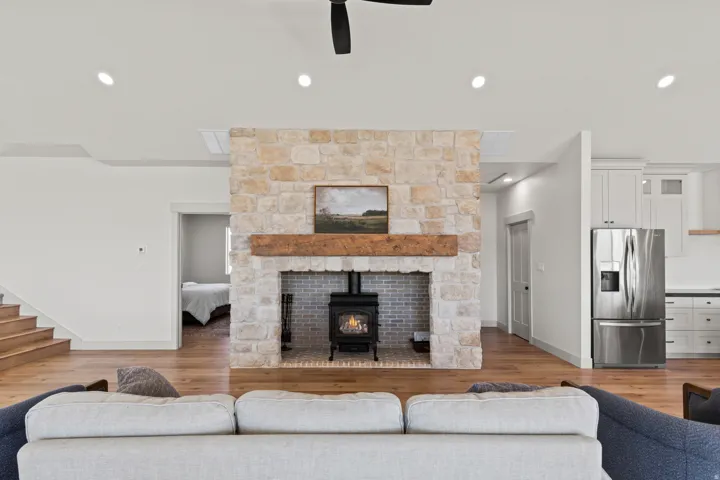 Wood burning fireplace