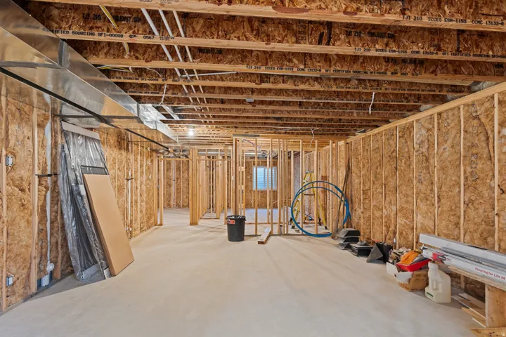 1103 sqft basement 50% finished. 2 rooms with closets, full bathroom and living room framed. Rough plumbing in and Electrical ran. Once finished this can be rented with the full first floor (locked off to upstair). Both levels will then be completely func