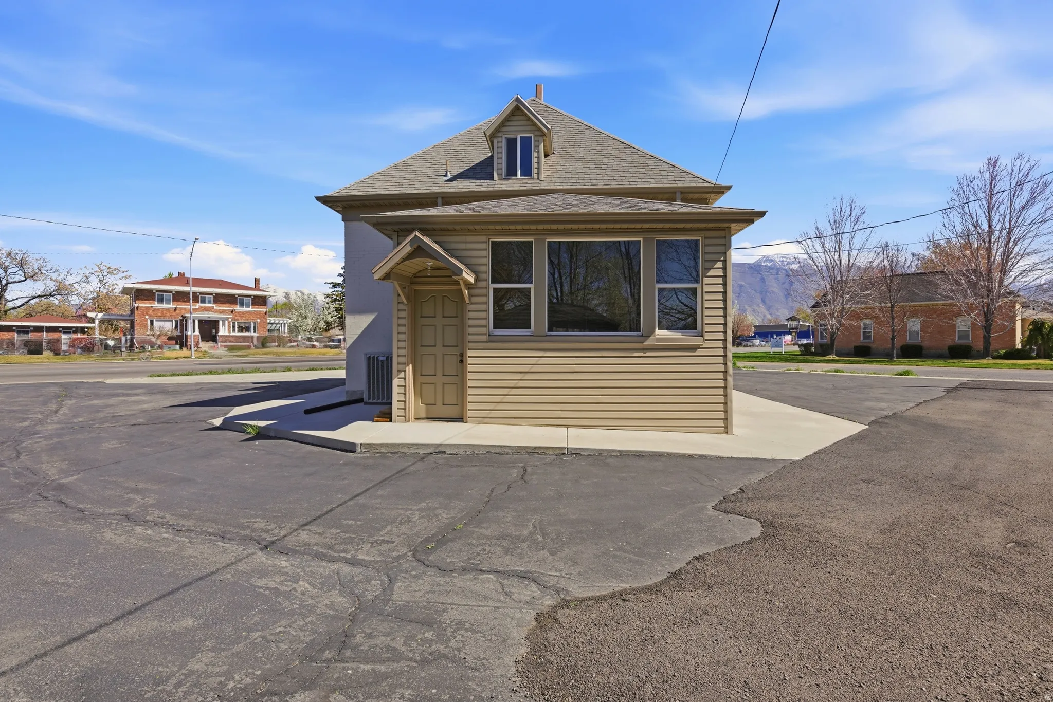 View of building exterior featuring a residential view