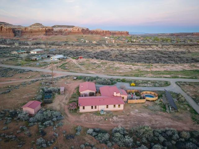 Aerial view of sparsely populated area
