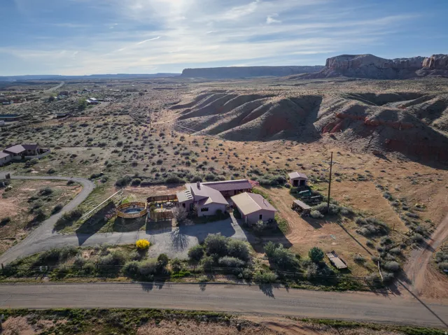 Overview of rural landscape featuring a desert landscape