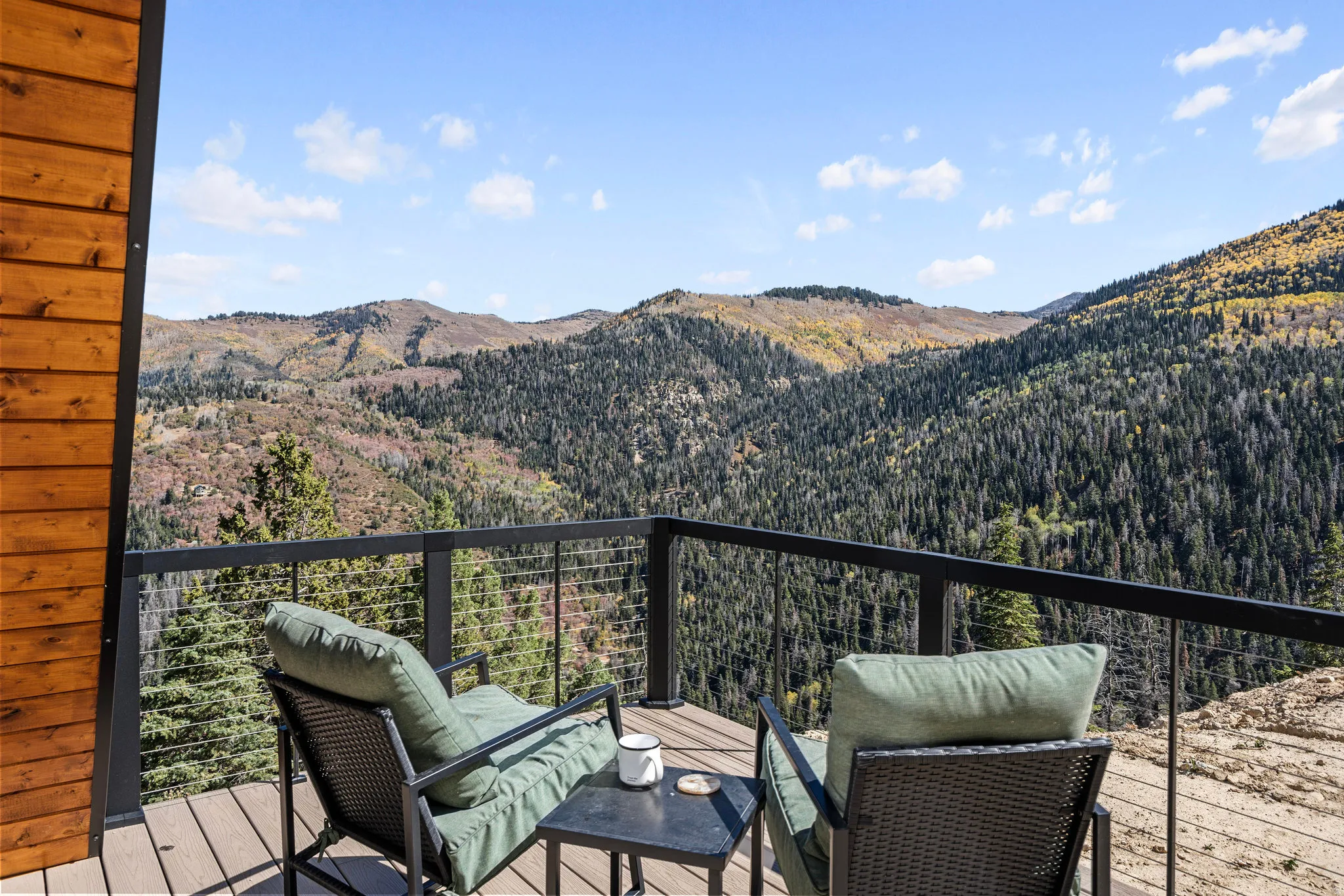 Balcony with a mountain view and a forest view