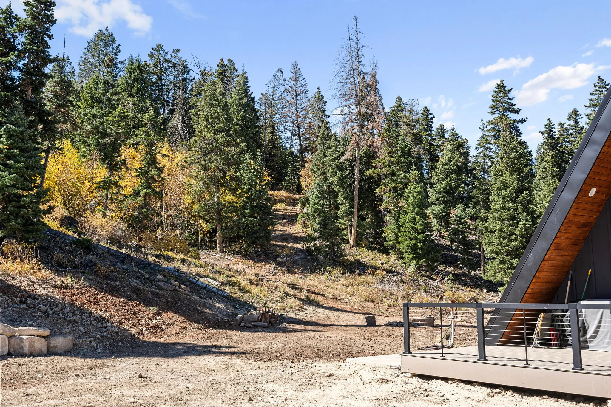 View of yard featuring a deck