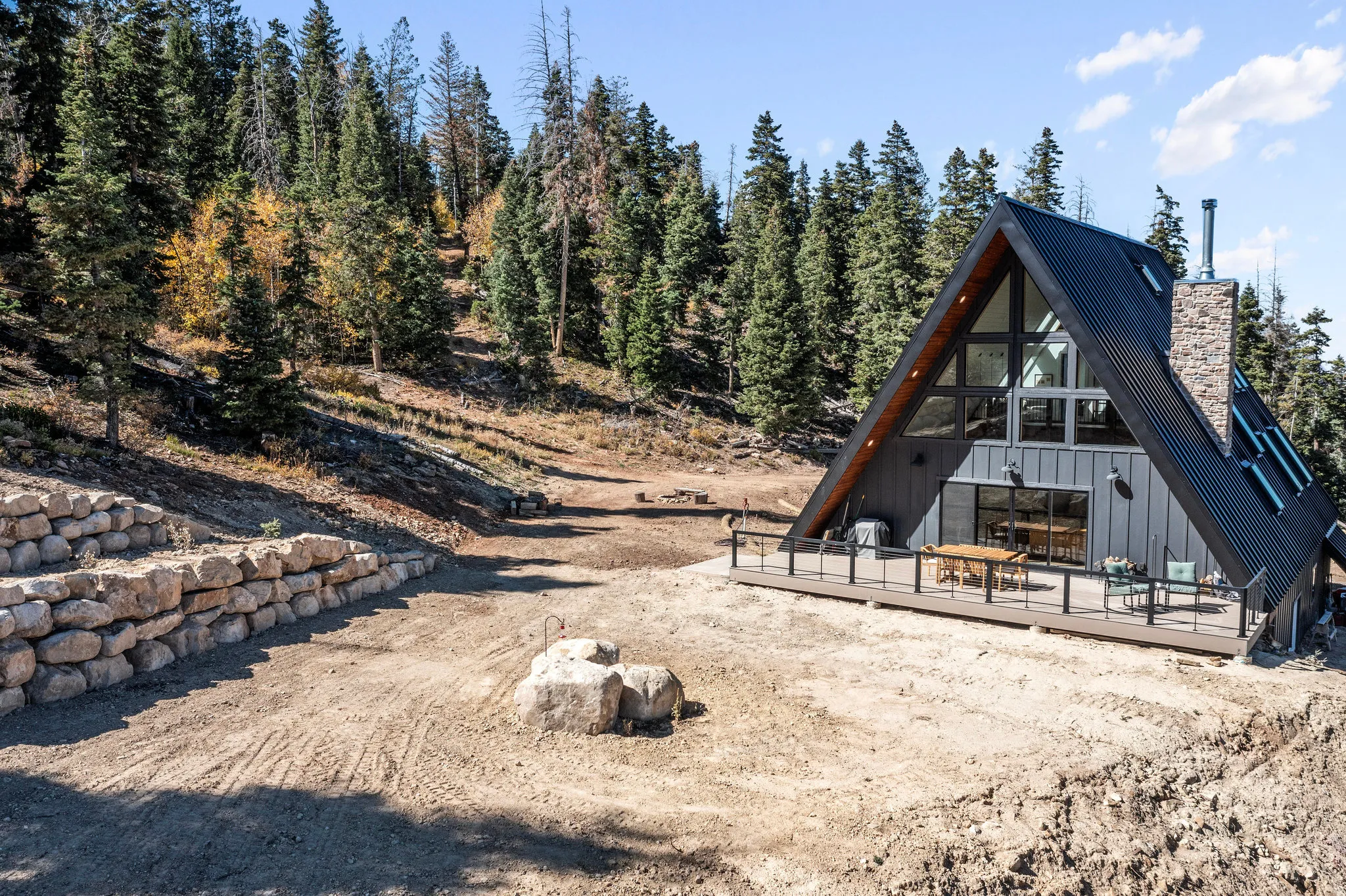View of yard featuring a wooden deck