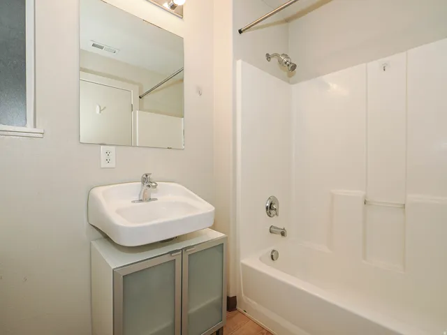 Bathroom with vanity and shower / bathtub combination