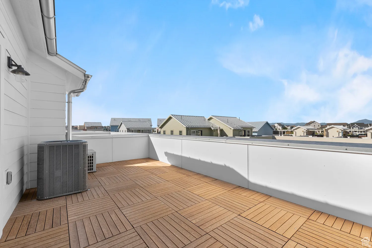 Deck with a residential view