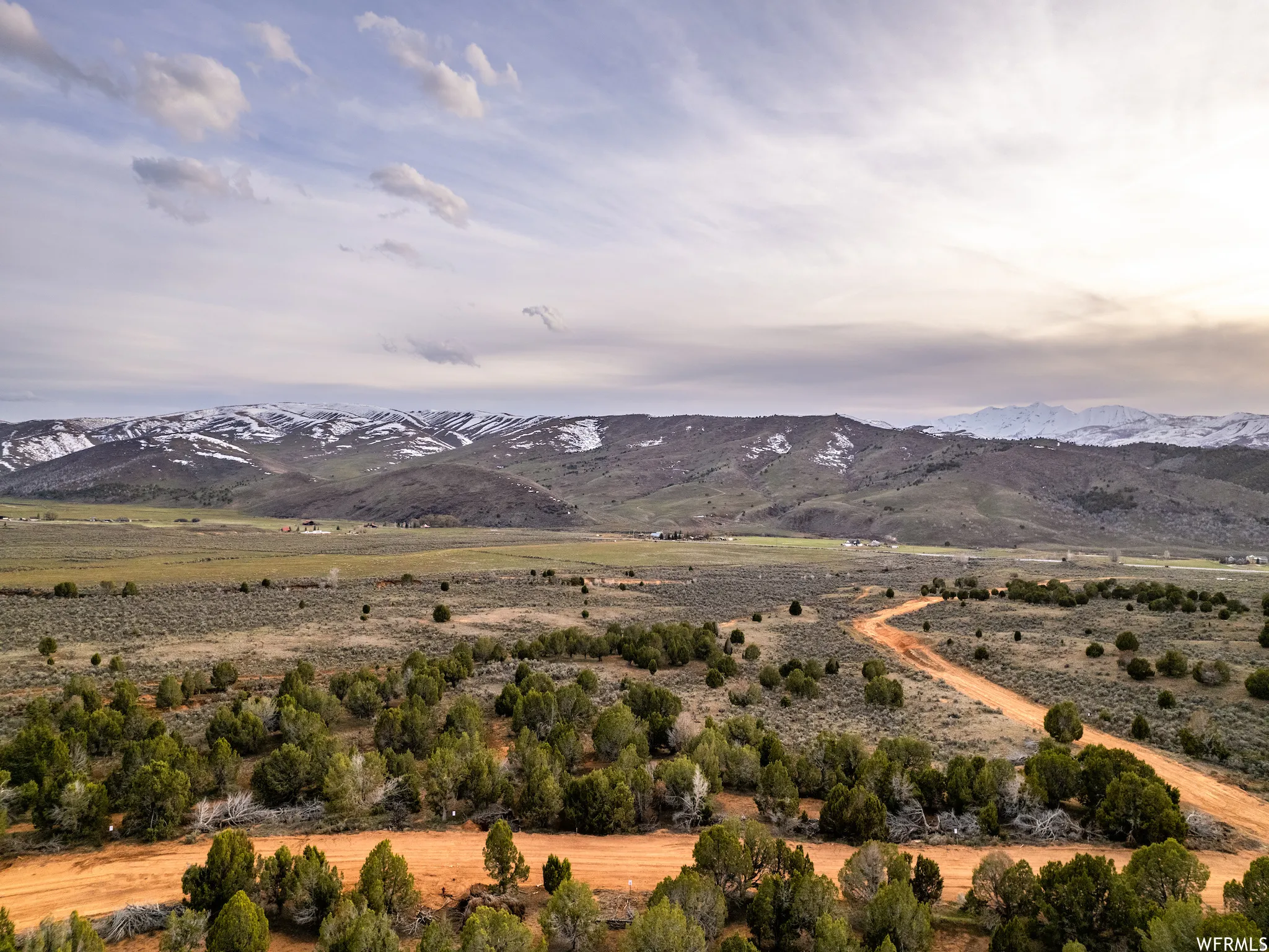 Mountain view with rural landscape