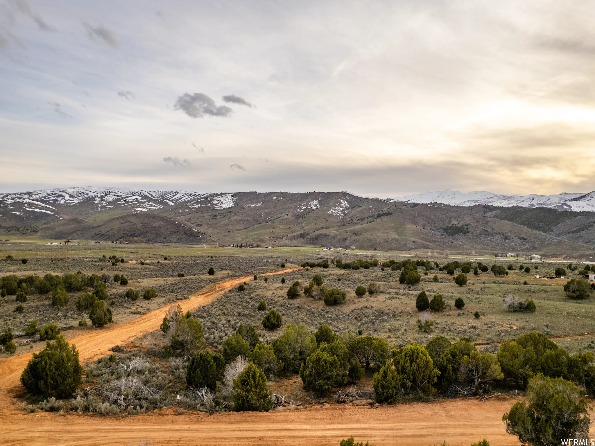 View of mountain background with rural landscape