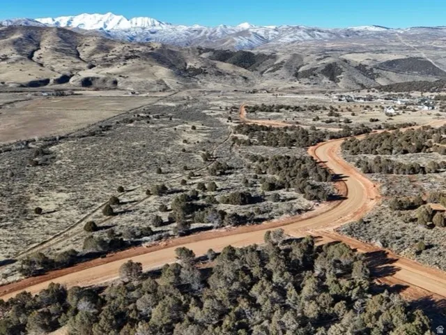 Bird's eye view of a mountain backdrop