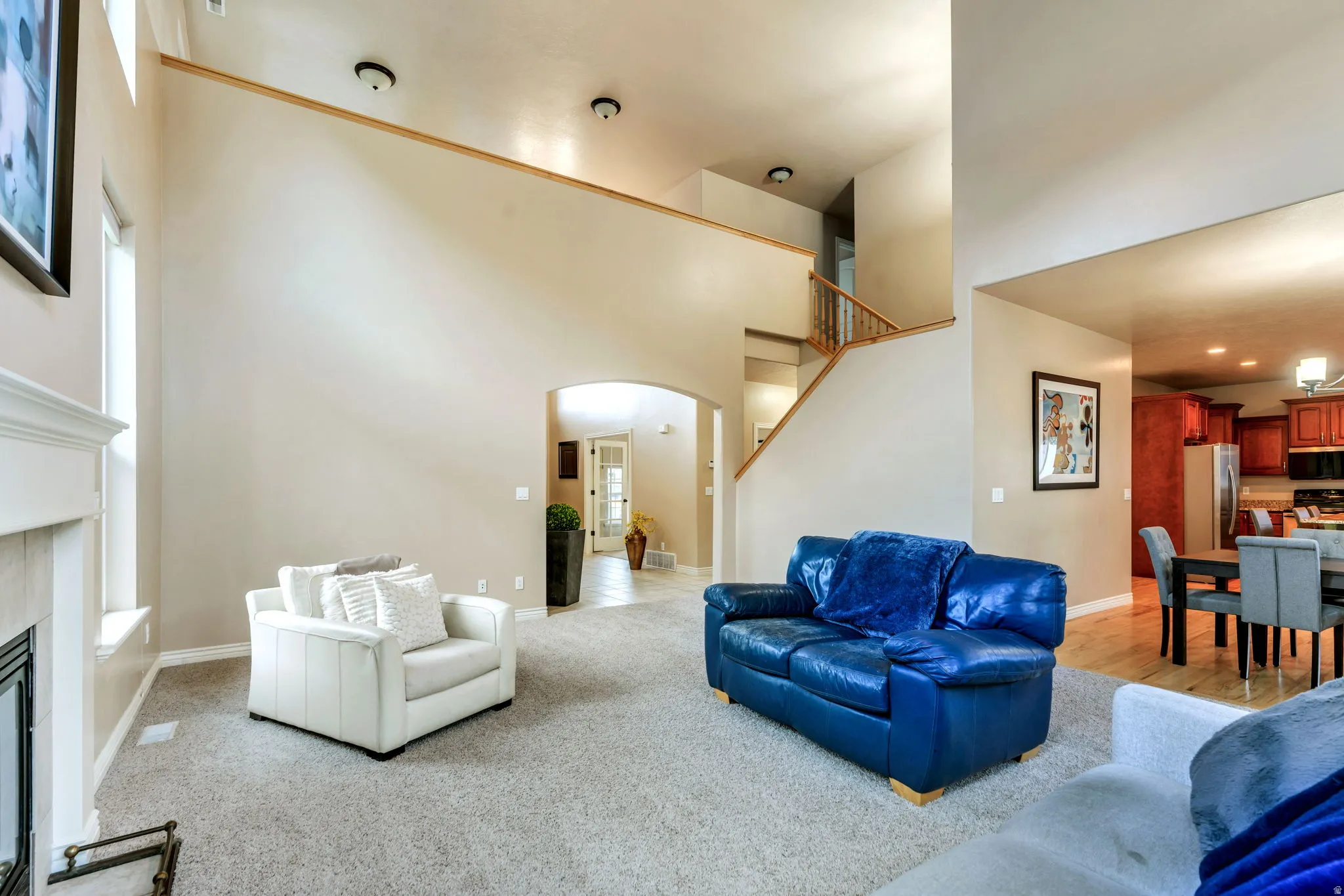 Family room is open to kitchen